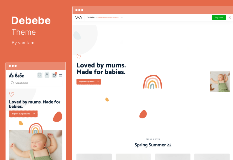 Debebe テーマ - ベビーショップと子供向けキッズストアの WordPress テーマ