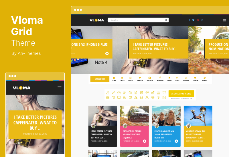 Vloma Grid Theme - 响应式视频博客 WordPress 主题