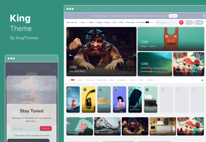 King Theme - 病毒杂志 WordPress 主题