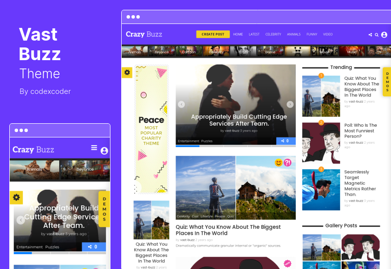 Vast Buzz 主题 - 病毒杂志 WordPress 主题