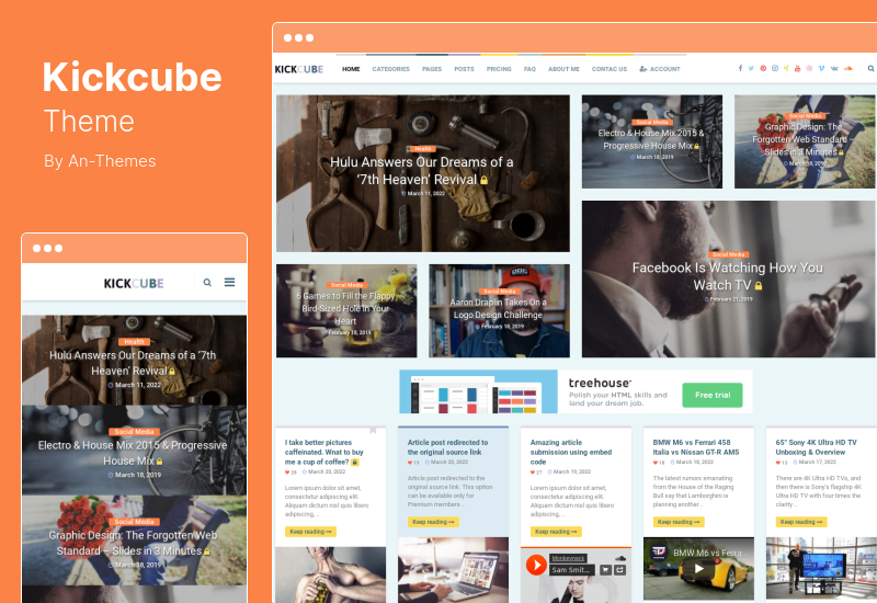 Kickcube 主题 - 会员和用户内容共享 WordPress 主题