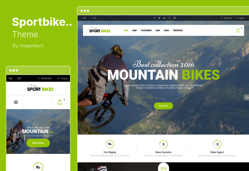 Sportbikes 主题 - 运动和健身商店 WooCommerce WordPress 主题