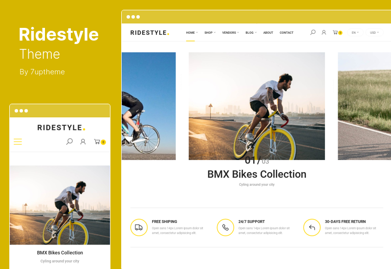Ridestyle 主题 - 自行车运动商店 WooCommerce 主题