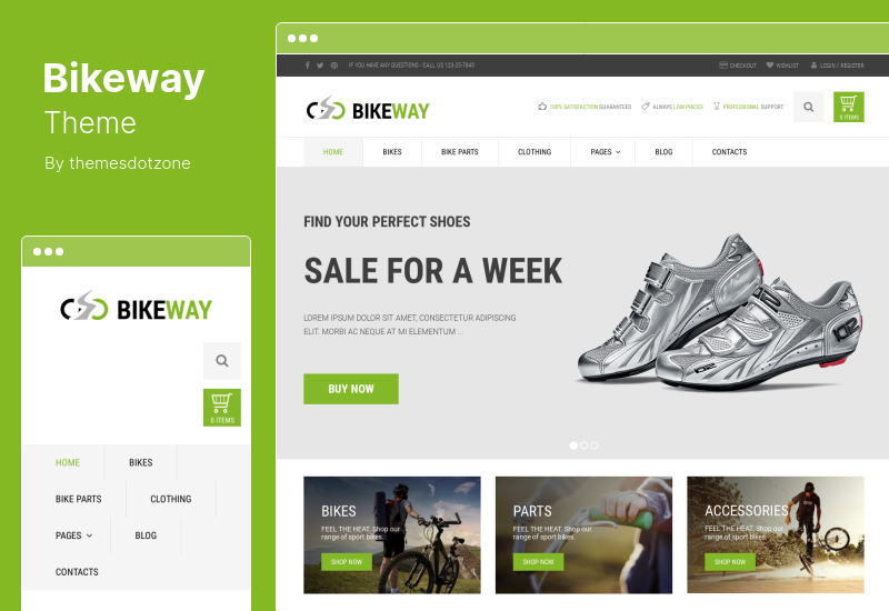 Bikeway 主题 - 运动商店 WooCommerce 主题