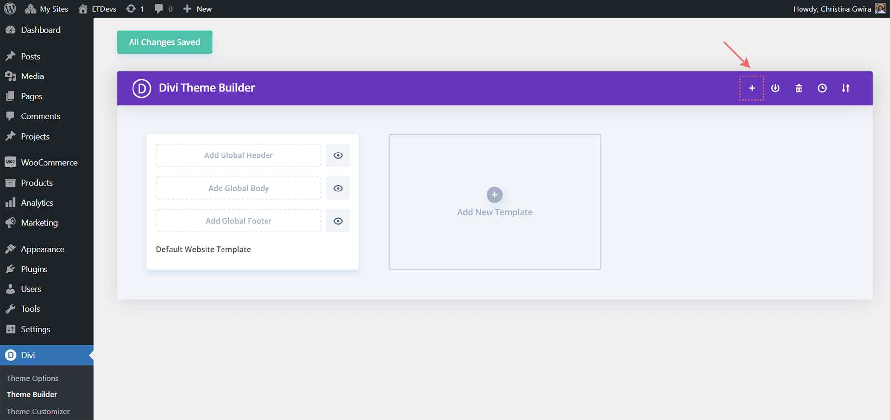 قم بتسجيل الدخول إلى Divi Cloud عبر مكتبة Divi Theme Builder
