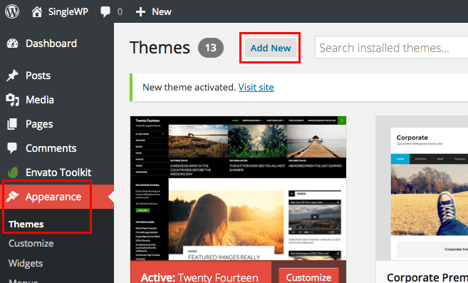 Schritt 5 Neues Design hinzufügen, um eine WordPress-Website zu erstellen