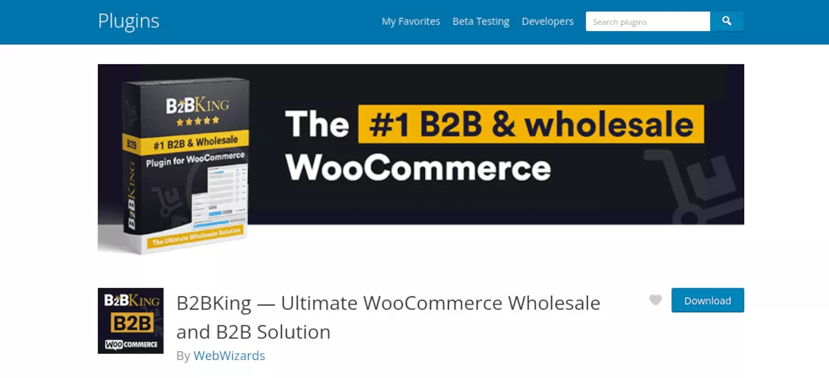 B2BKing WordPress.org 페이지