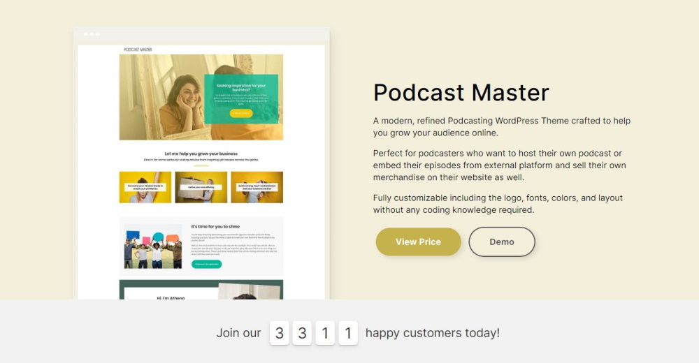 Tema principale Podcaster per siti Web di podcast