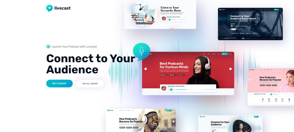 Tema WordPress Livecast per podcaster