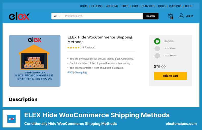ELEX Ocultar el complemento de métodos de envío de WooCommerce - Ocultar condicionalmente los métodos de envío de WooCommerce