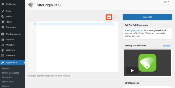 SiteOrigin CSS プラグインの設定