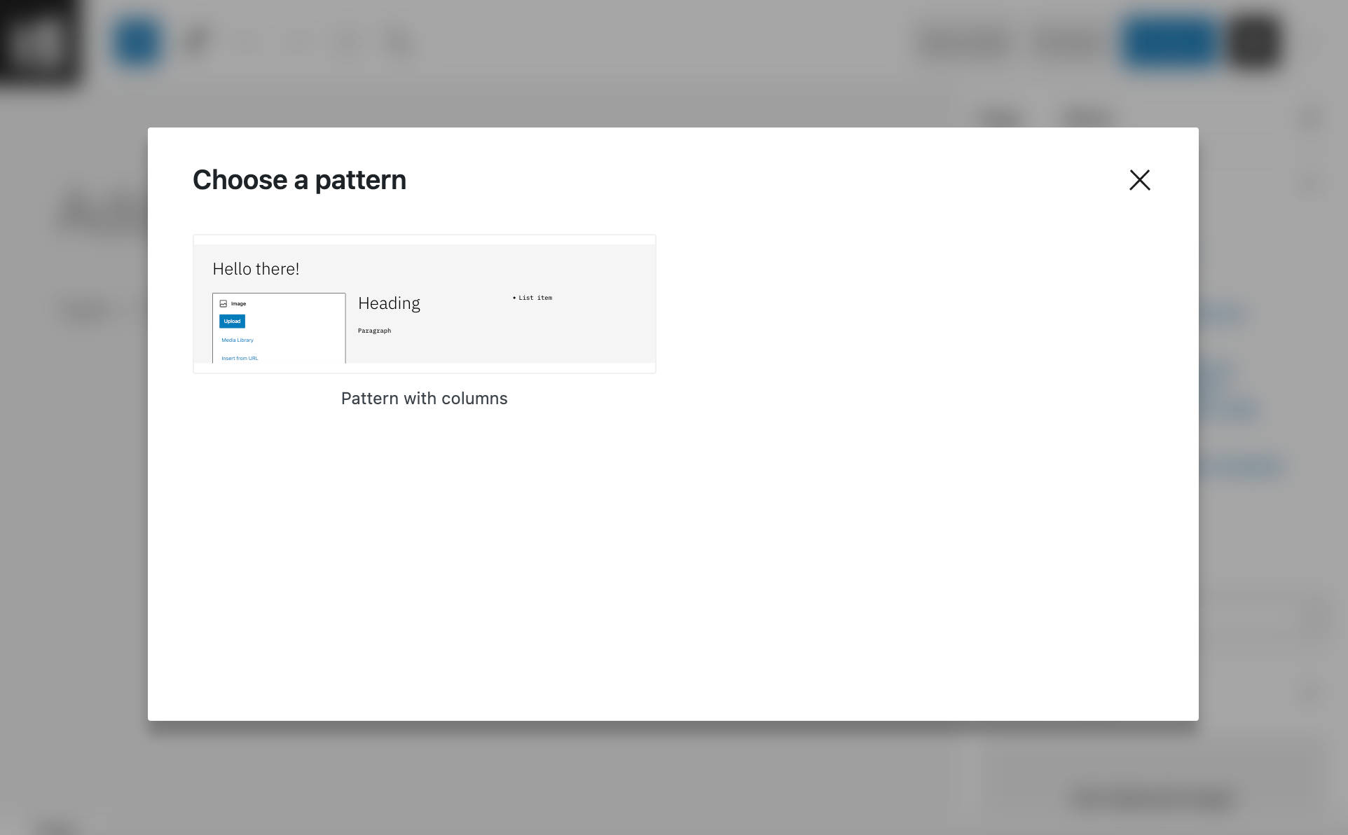 Modal ditampilkan di layar saat pengguna membuat jenis posting baru