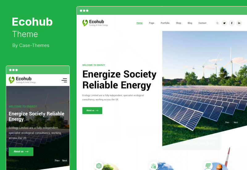 Tema Ecohub - Tema WordPress per l'energia solare