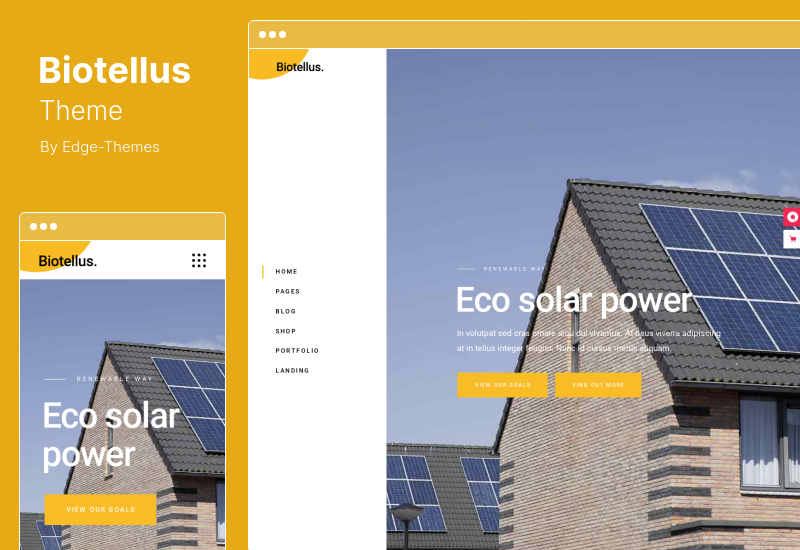 Tema Biotellus - Tema WordPress per l'energia solare e rinnovabile