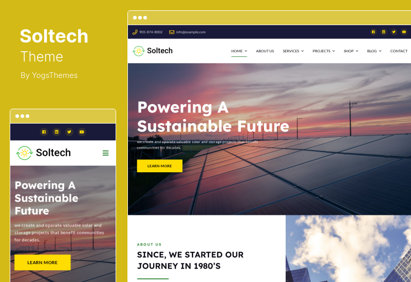Tema Soltech - Tema WordPress per l'energia rinnovabile solare