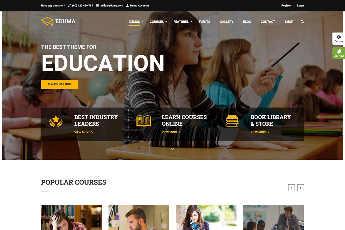 eduma トップ 1 教育 wordpress テーマ