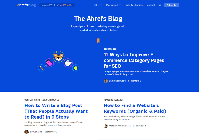 Ahrefs 블로그
