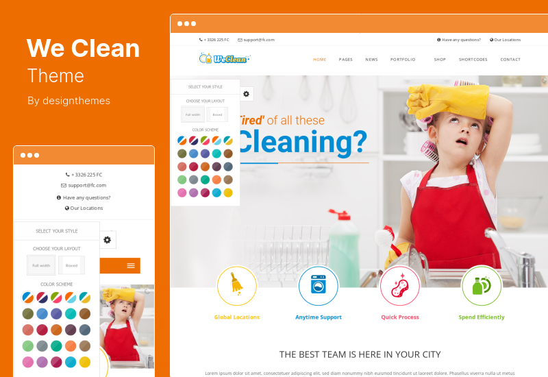 We Clean 테마 - WordPress 테마 청소