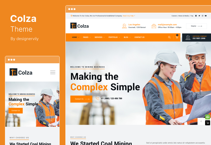 Colza 테마 - 광업 및 산업 WordPress 테마