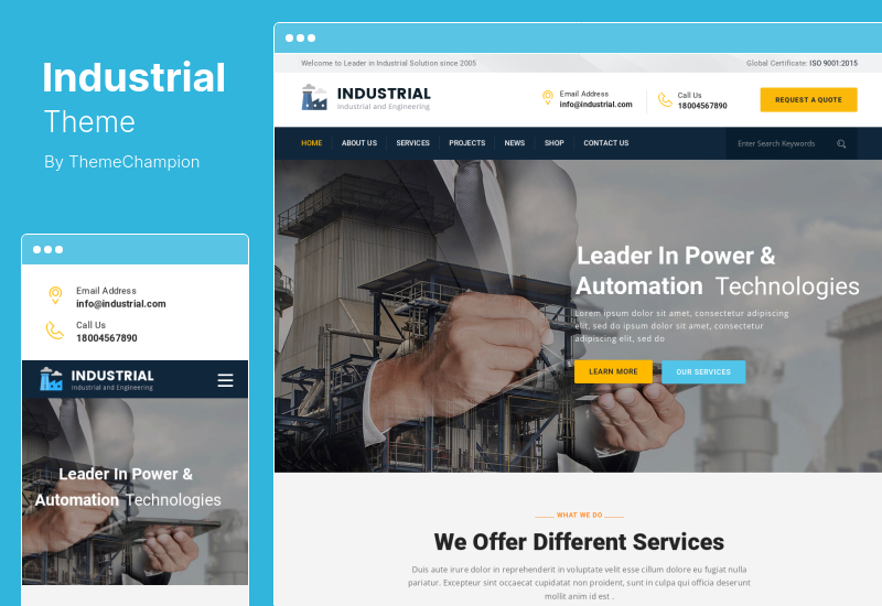 산업 테마 - 산업 및 엔지니어링 WordPress 테마