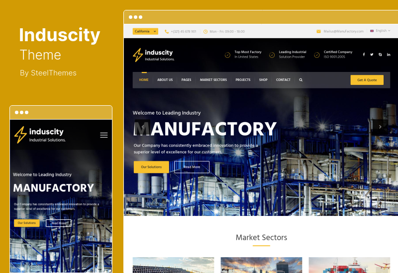 Induscity 테마 - 공장 및 제조 WordPress 테마