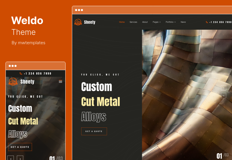 Weldo 테마 - Metal Works WordPress 테마
