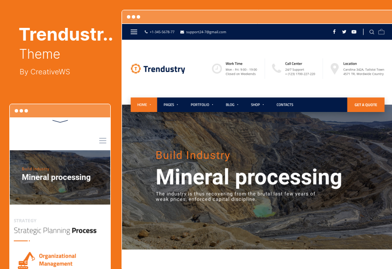 Trendustry 테마 - 산업 및 제조 WordPress 테마