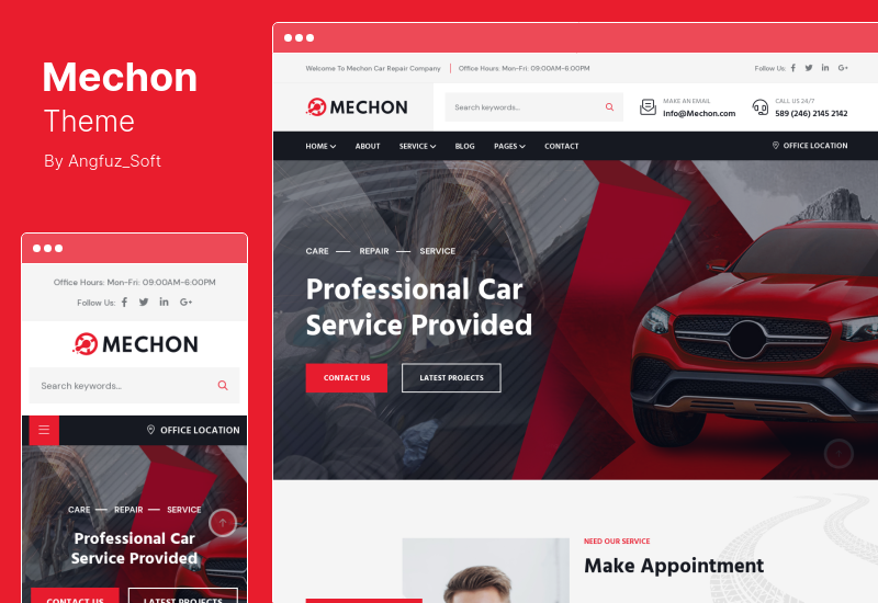 Tema Mechon - Tema WordPress de serviço e reparo de carros