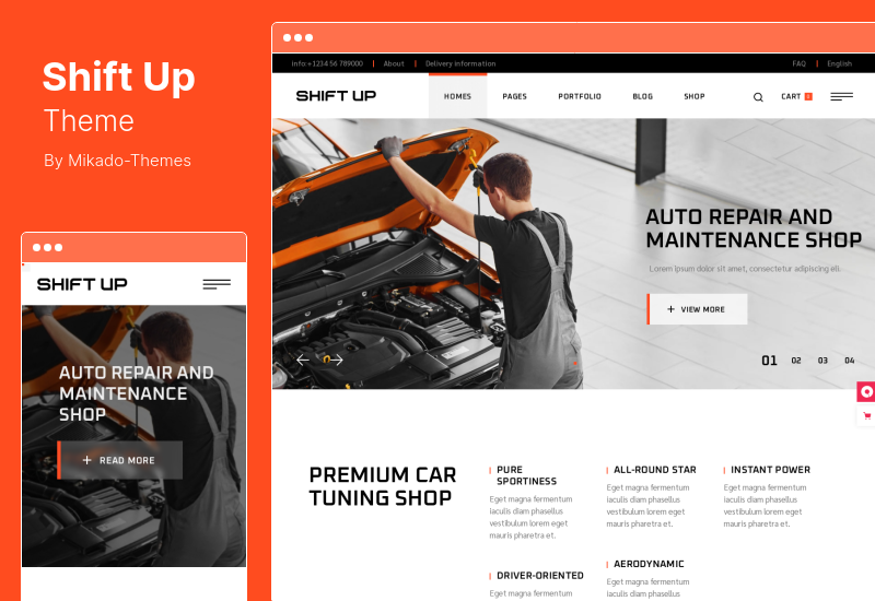Tema ShiftUp - Tema WordPress de reparo de carros e serviços automotivos