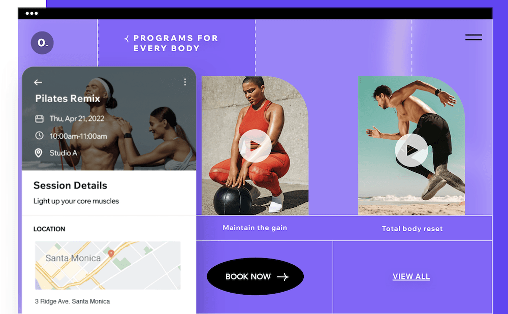 Wix Fit web sitesi oluşturma platformu.