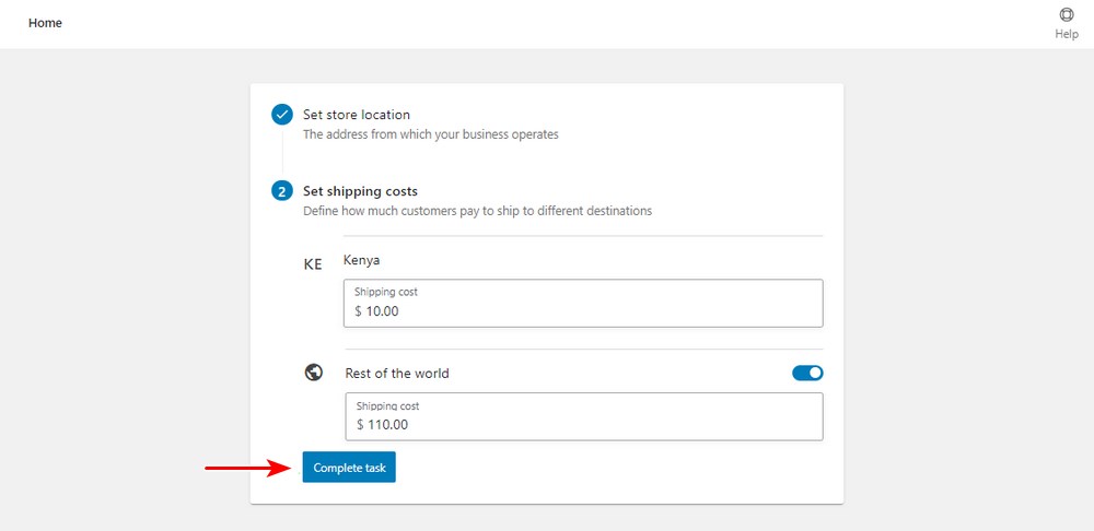 Configuración de envío de WooCommerce