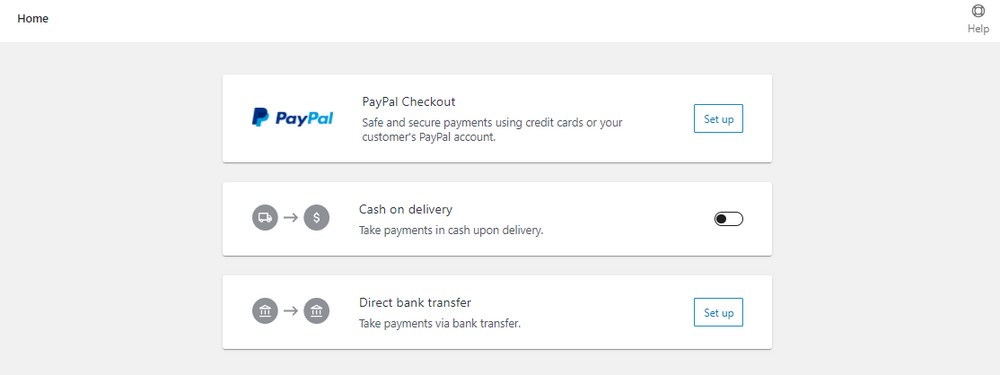 Métodos de pago de WooCommerce