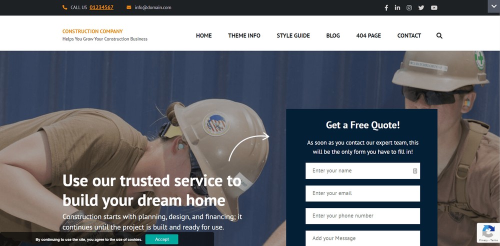 건설 회사 WordPress 테마
