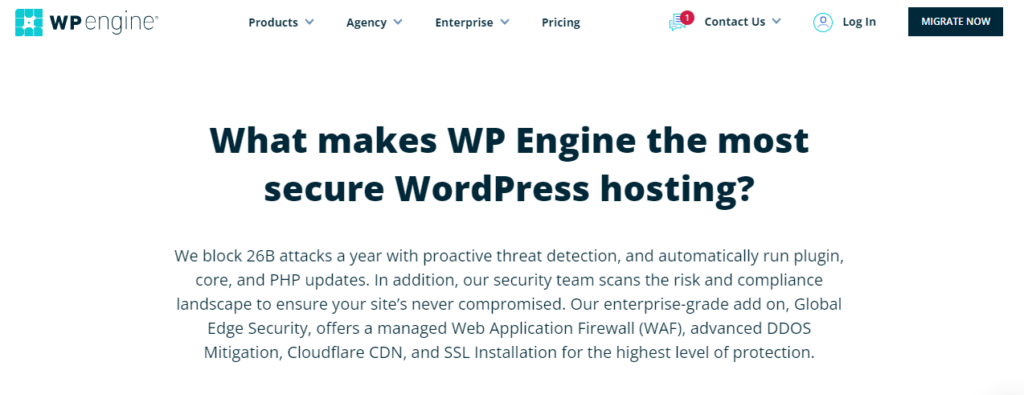 WP Engine の安全なマネージド WordPress ホスティング