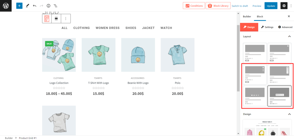Come abilitare la visualizzazione rapida di WooCommerce sul negozio Pagina 7 Selecting Premade Layouts for Quick View