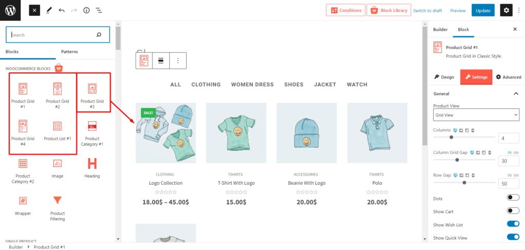Come abilitare la visualizzazione rapida di WooCommerce sul negozio Pagina 5 Adding Blocks for Quick View