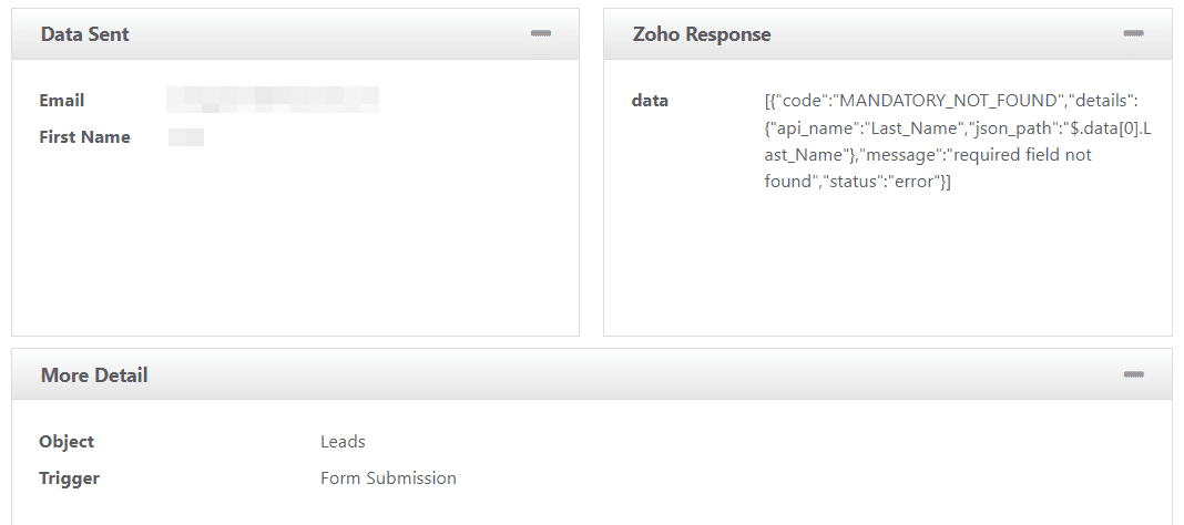 WordPress で Zoho ログを表示する
