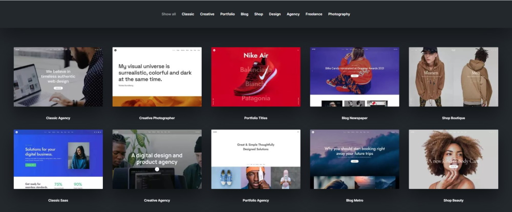 Страница шаблона универсальной темы Unoconde WordPress