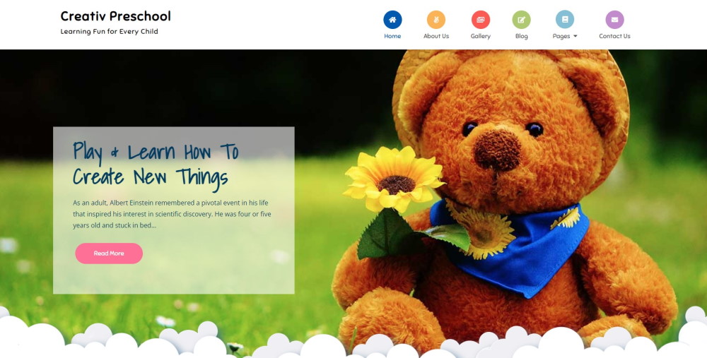 Живая демонстрация темы Creative Preschool WordPress.