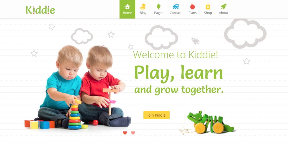 Тема Kiddi WordPress для детского сада, предварительный просмотр в реальном времени