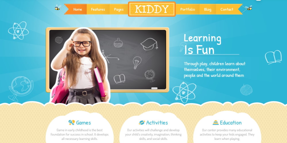 Демо-сайт темы Kiddy WordPress