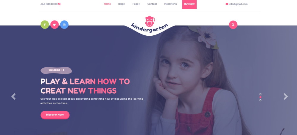 Живая демонстрация темы VW Kindergarten WordPress