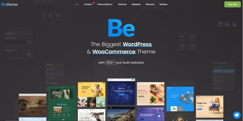 Домашняя страница веб-сайта темы WordPress Betheme