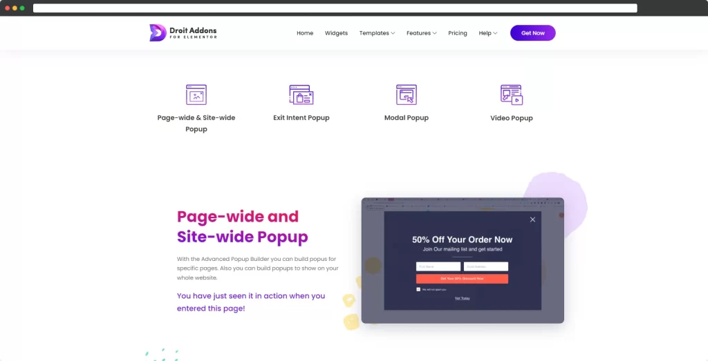 Advanced Popup Builder - Elementor 用 Droit アドオン