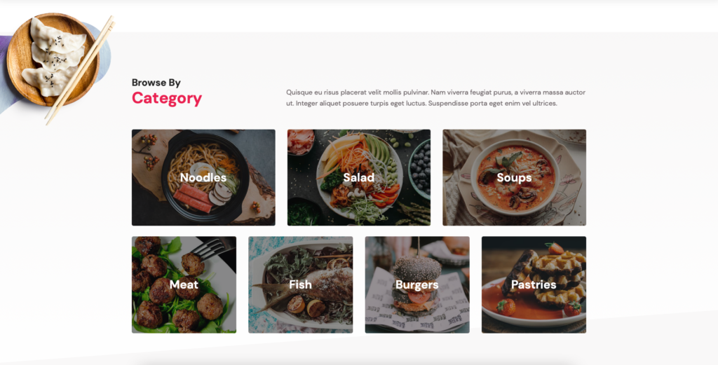 Tampilkan menu makanan dan minuman dalam kategori di situs WordPress untuk restoran