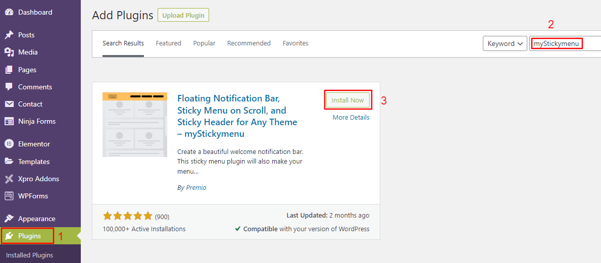 Установите плагин Stickymenu