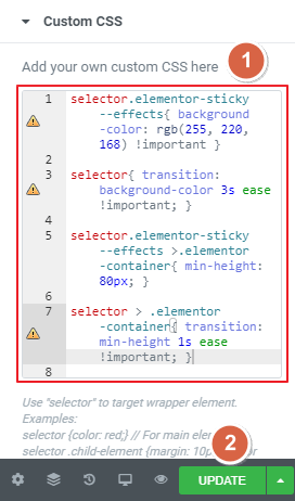 Вставьте CSS