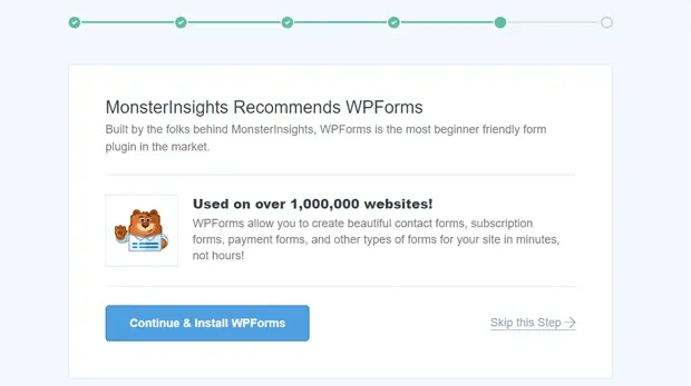 MonsterInsights рекомендует WPForms