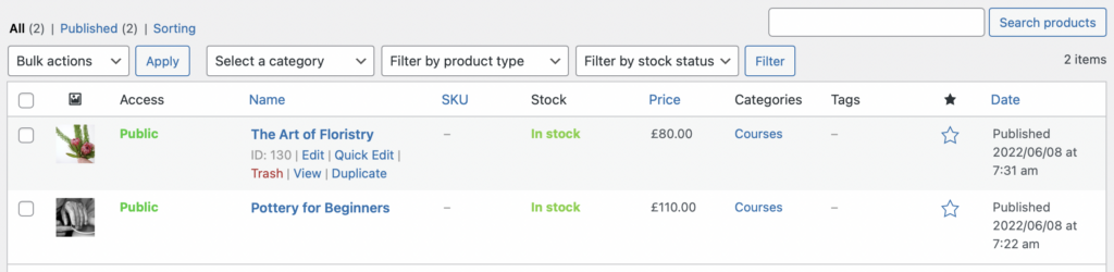WordPress の製品 ID