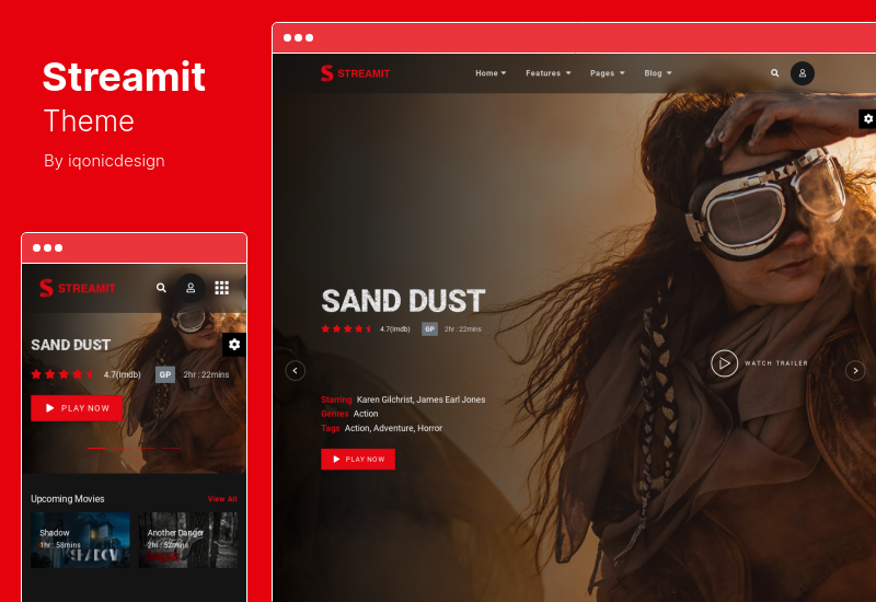 Streamit Theme - Тема WordPress для потокового видео